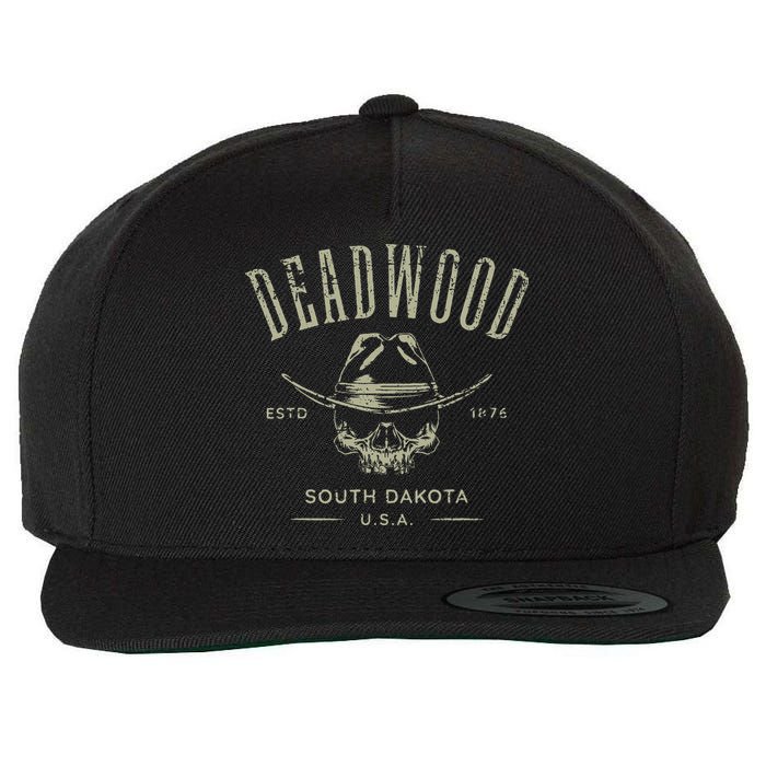 D.E.A.D.W.O.O.D. South Dakota Usa Distressed Design Souvenir Wool Snapback Cap