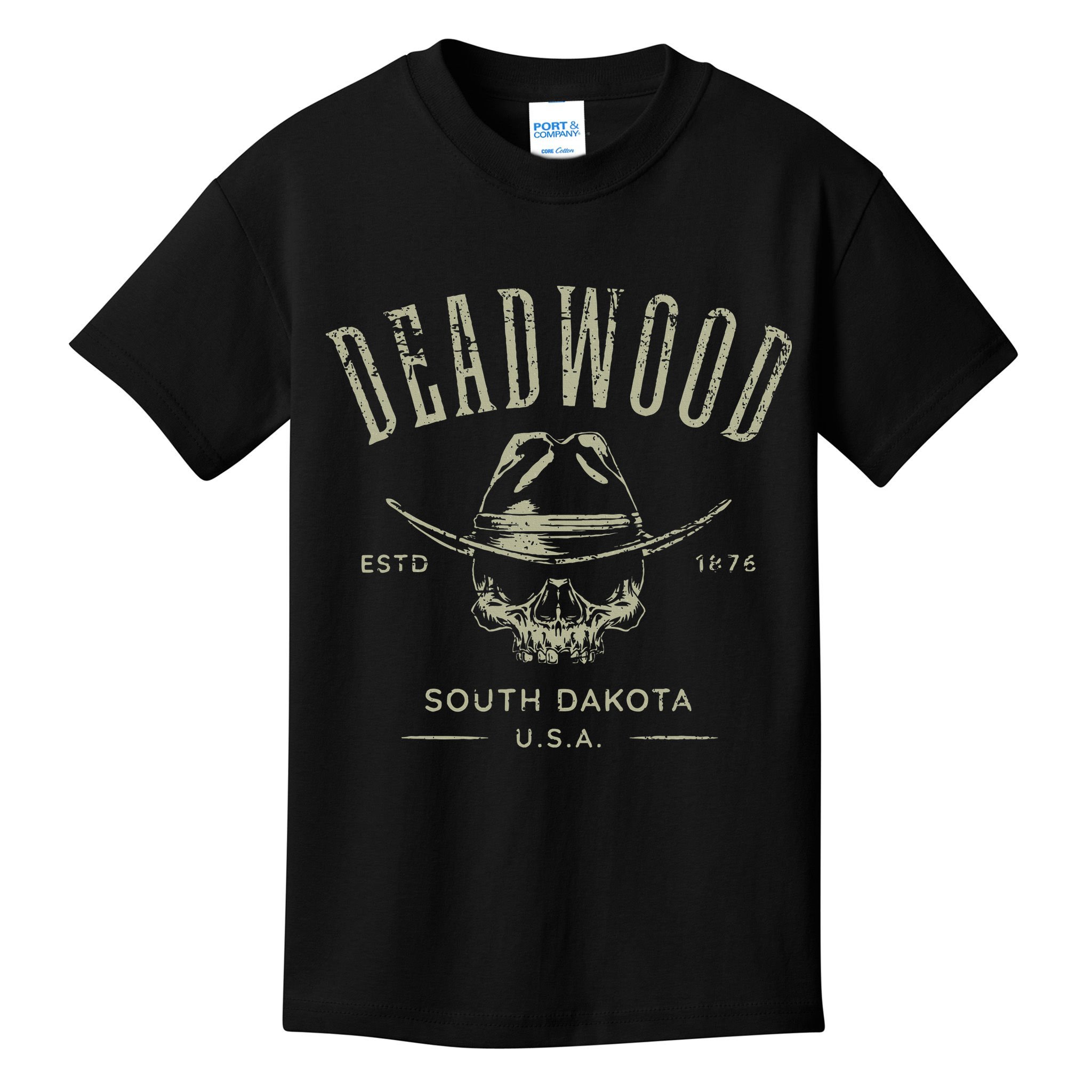 D.E.A.D.W.O.O.D. South Dakota Usa Distressed Design Souvenir Kids T-Shirt