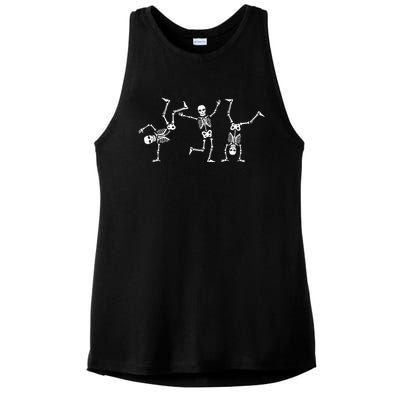 Dancing Skeletons Dance Challenge Halloween Scary Skeleton Ladies PosiCharge Tri-Blend Wicking Tank