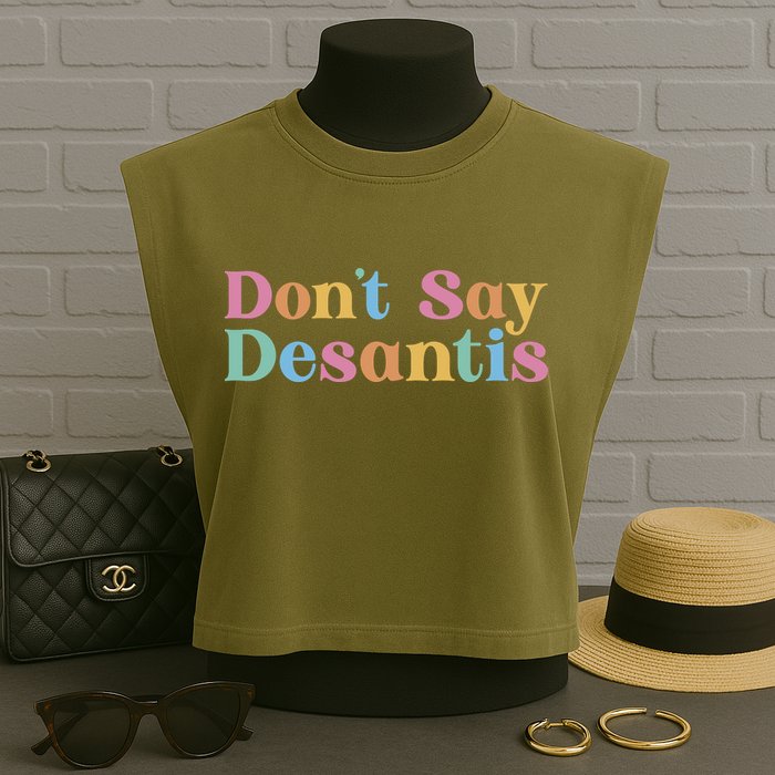 Dont Say Desantis Retro Garment-Dyed Women's Muscle Tee