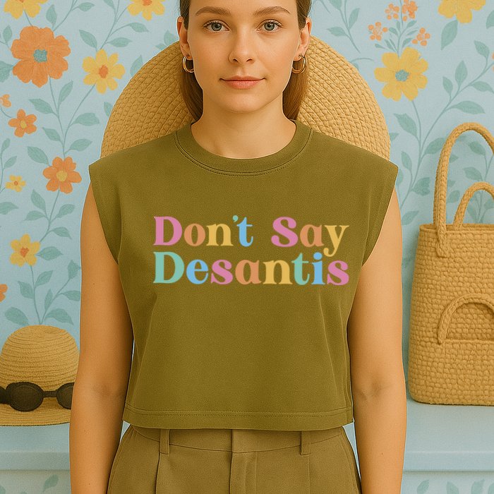 Dont Say Desantis Retro Garment-Dyed Women's Muscle Tee