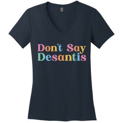 Dont Say Desantis Retro Women's V-Neck T-Shirt