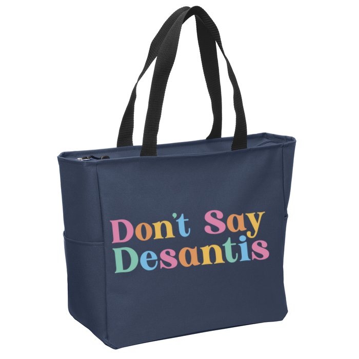 Dont Say Desantis Retro Zip Tote Bag