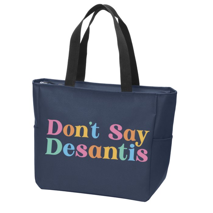 Dont Say Desantis Retro Zip Tote Bag