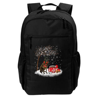 Dutch Shepherd Dog In The Snow Christmas Winter Xmas Tree Backpack