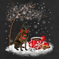 Dutch Shepherd Dog In The Snow Christmas Winter Xmas Tree 11oz C Handle Ceramic Mug