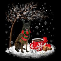 Dutch Shepherd Dog In The Snow Christmas Winter Xmas Tree Sustainable Beanie