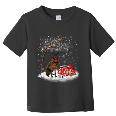 Dutch Shepherd Dog In The Snow Christmas Winter Xmas Tree Toddler T-Shirt