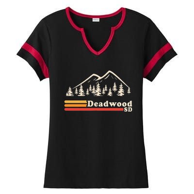 D.E.A.D.W.O.O.D South Dakota Mountains Ladies Halftime Notch Neck Tee