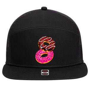 Donut Sweet Dessert Snack Funny Doughnut Food Lover Gifts 7 Panel Mesh Trucker Snapback Hat