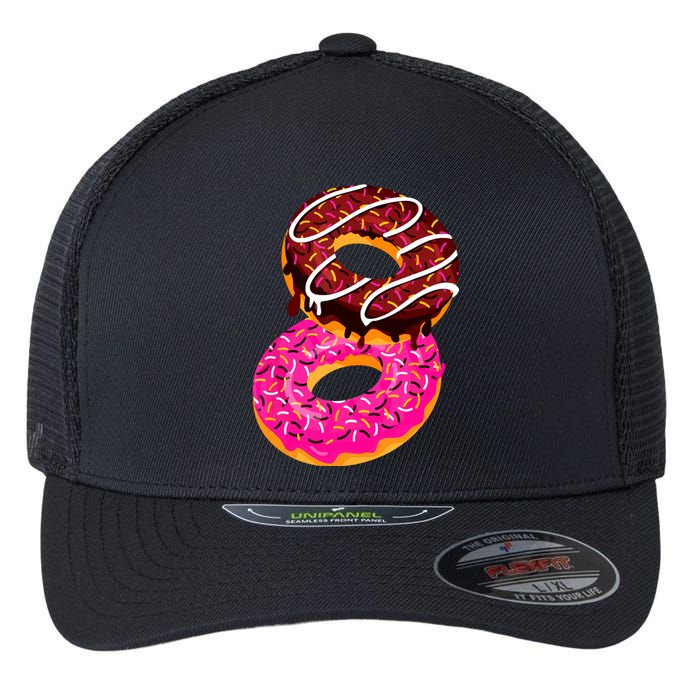 Donut Sweet Dessert Snack Funny Doughnut Food Lover Gifts Flexfit Unipanel Trucker Cap