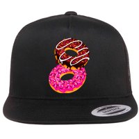 Donut Sweet Dessert Snack Funny Doughnut Food Lover Gifts Flat Bill Trucker Hat