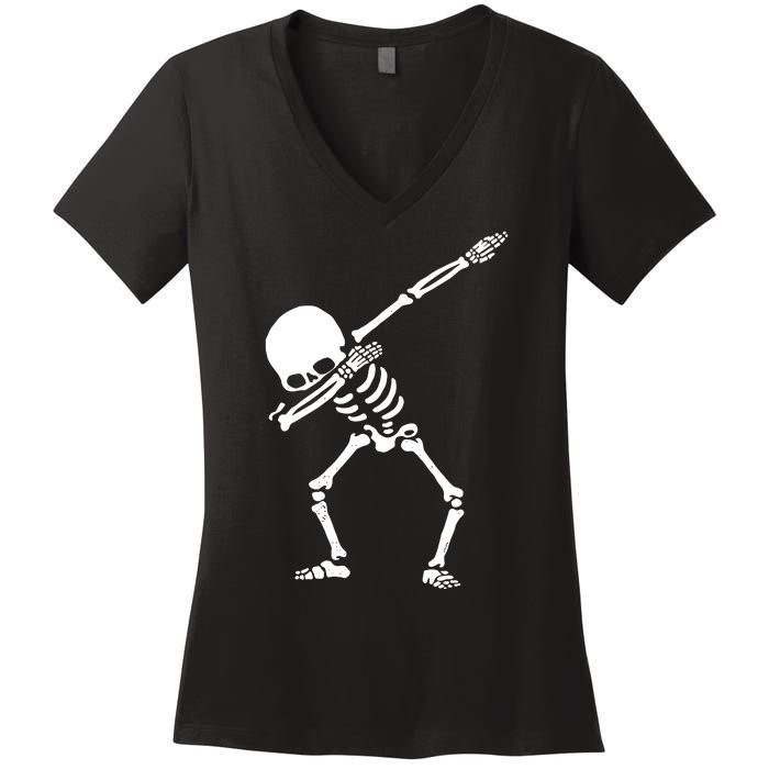 Dabbing Skeleton Women's V-Neck T-Shirt