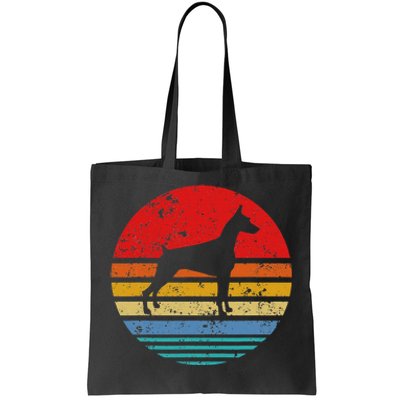 Doberman Sunset Distressed Mom Dad Dog Lover Tote Bag