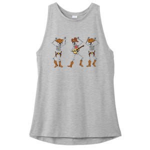 Dancing Skeletons Dance Cowboy Skeletons Cowboy Music Ladies PosiCharge Tri-Blend Wicking Tank