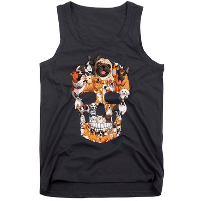 Dog Skull dogs paw lover Halloween costume Tank Top