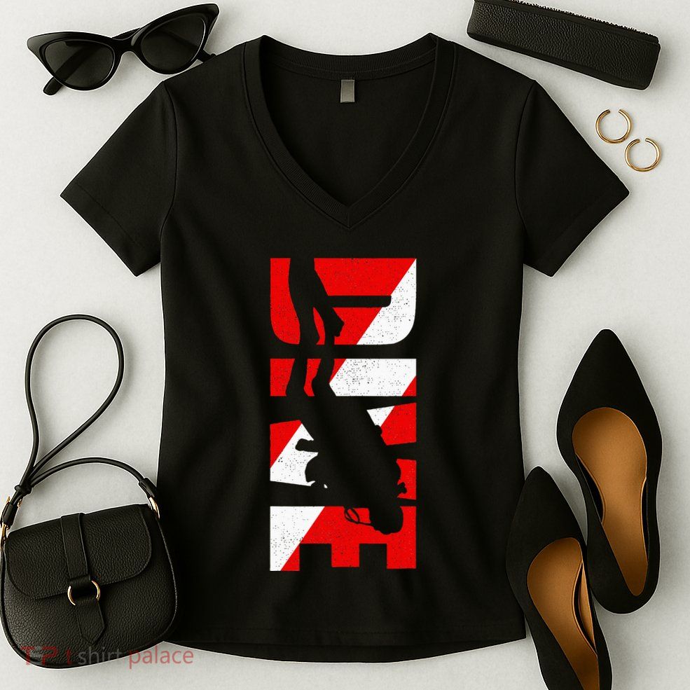 Dive Scuba Diving Apparel Scuba Diving Women's V-Neck T-Shirt