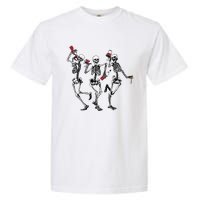 Dancing Skeletons Drinking Wine Lover Funny Halloween Scary Garment-Dyed Heavyweight T-Shirt