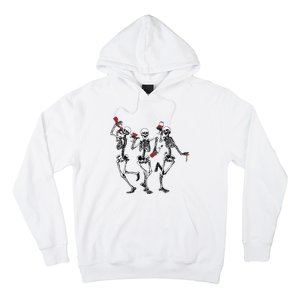 Dancing Skeletons Drinking Wine Lover Funny Halloween Scary Hoodie