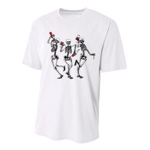 Dancing Skeletons Drinking Wine Lover Funny Halloween Scary Performance Sprint T-Shirt