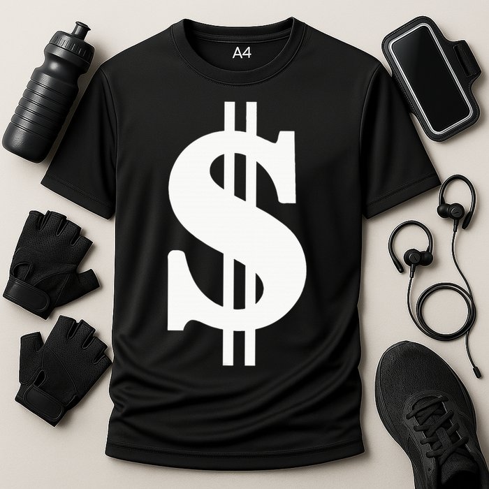 Dollar Sign Cooling Performance Crew T-Shirt