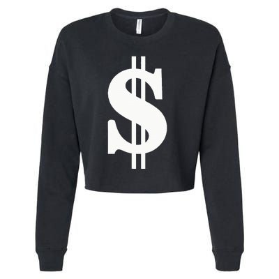 Dollar Sign Cropped Pullover Crew