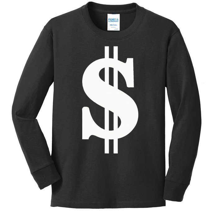 Dollar Sign Kids Long Sleeve Shirt