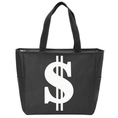 Dollar Sign Zip Tote Bag