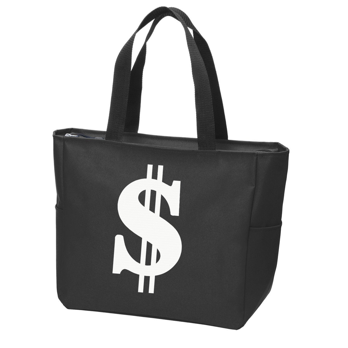 Dollar Sign Zip Tote Bag