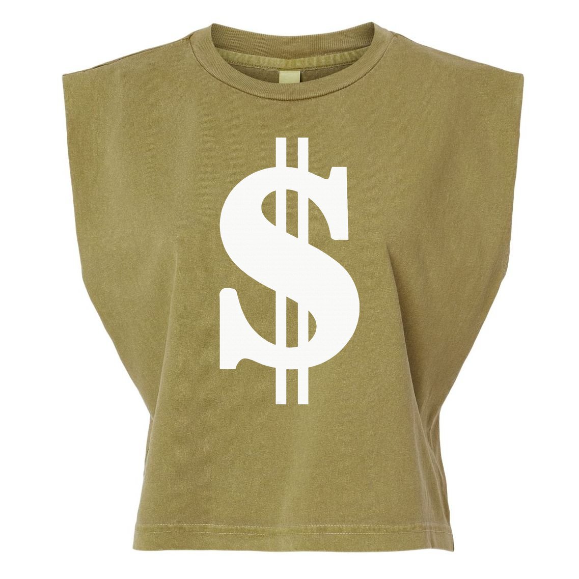 Dollar Sign Garment-Dyed Women's Muscle Tee
