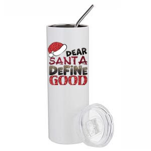 Dear Santa Define Good Ugly Christmas Xmas Gift Stainless Steel Tumbler