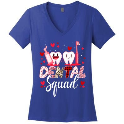 Dental Squad Dental Assistant Dentist Happy Valentine's Day Gift Women's V-Neck T-Shirt