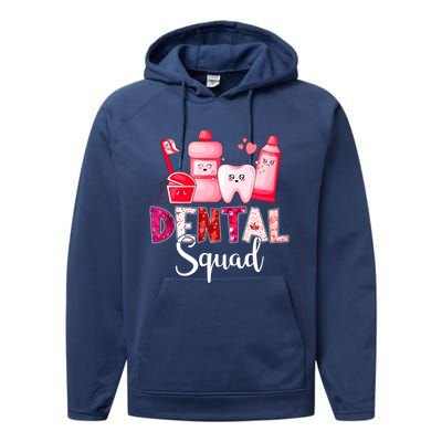 Dental Squad Dental Assistant Dentist Happy Valentine's Day Cool Gift Performance Fleece Hoodie