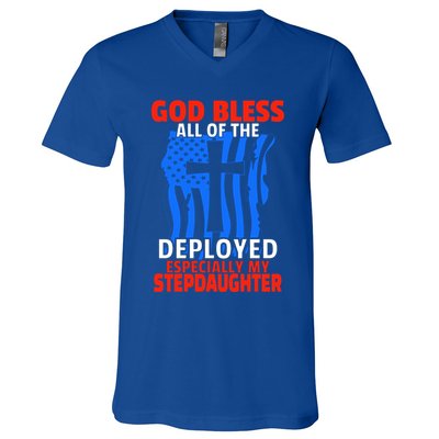 Deployed Stepdaughter Design For Stepmom Or Stepdad Gift V-Neck T-Shirt