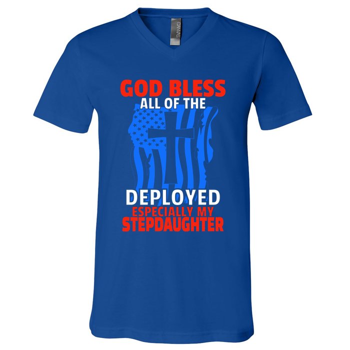Deployed Stepdaughter Design For Stepmom Or Stepdad Gift V-Neck T-Shirt