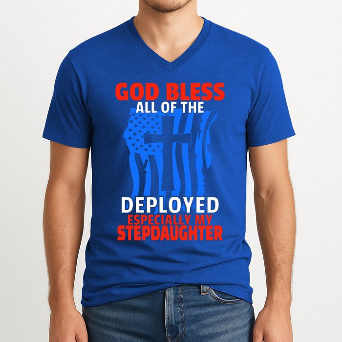 Deployed Stepdaughter Design For Stepmom Or Stepdad Gift V-Neck T-Shirt