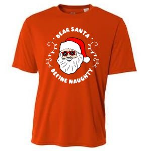 Dear Santa Define Naughty Funny St Nick Claus Christmas Cooling Performance Crew T-Shirt