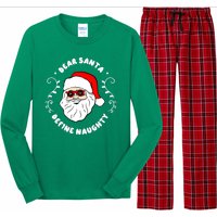 Dear Santa Define Naughty Funny St Nick Claus Christmas Long Sleeve Pajama Set