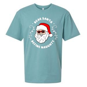 Dear Santa Define Naughty Funny St Nick Claus Christmas Sueded Cloud Jersey T-Shirt