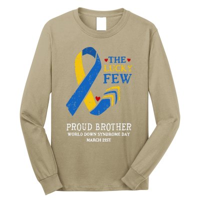 Down Syndrome Day March 21st Ribbon Gift For Proud Brother Long Sleeve Shirt