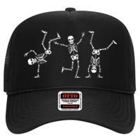 Dancing Skeletons Dance Challenge Halloween Scary Skeleton High Crown Mesh Back Trucker Hat