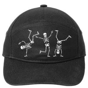 Dancing Skeletons Dance Challenge Halloween Scary Skeleton 7-Panel Snapback Hat