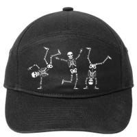 Dancing Skeletons Dance Challenge Halloween Scary Skeleton 7-Panel Snapback Hat