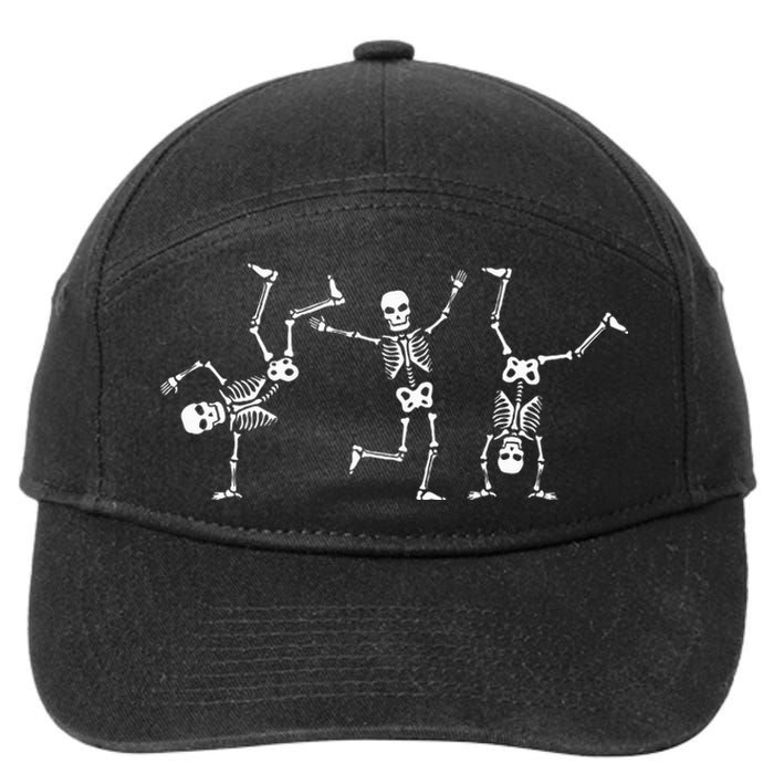 Dancing Skeletons Dance Challenge Halloween Scary Skeleton 7-Panel Snapback Hat