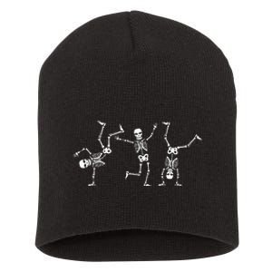 Dancing Skeletons Dance Challenge Halloween Scary Skeleton Short Acrylic Beanie