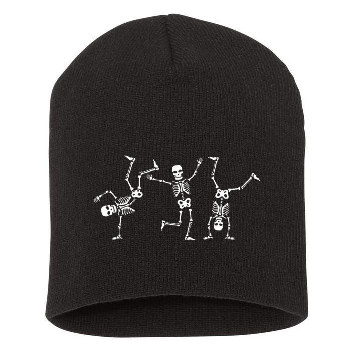 Dancing Skeletons Dance Challenge Halloween Scary Skeleton Short Acrylic Beanie