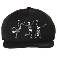 Dancing Skeletons Dance Challenge Halloween Scary Skeleton Wool Snapback Cap