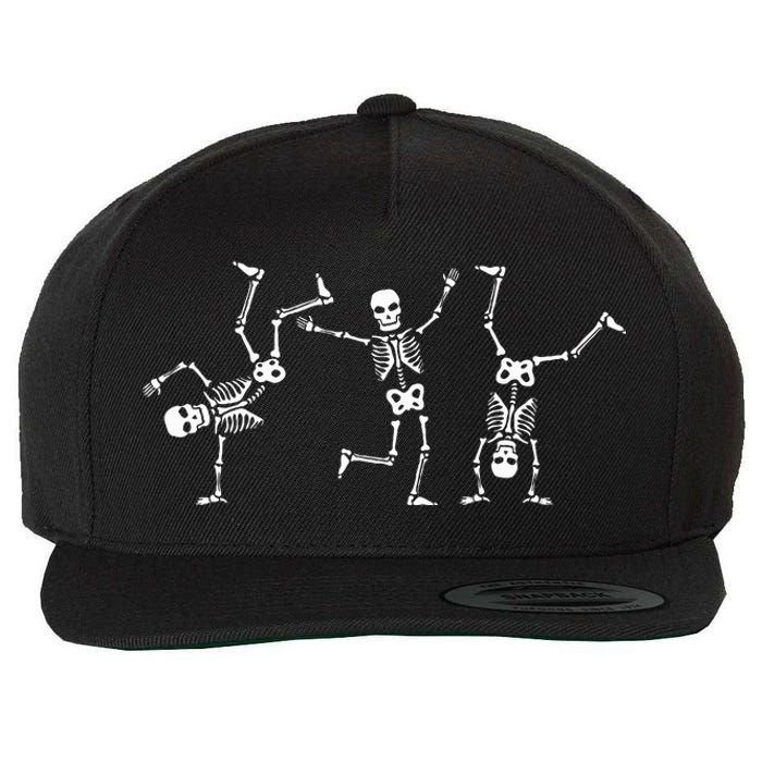 Dancing Skeletons Dance Challenge Halloween Scary Skeleton Wool Snapback Cap