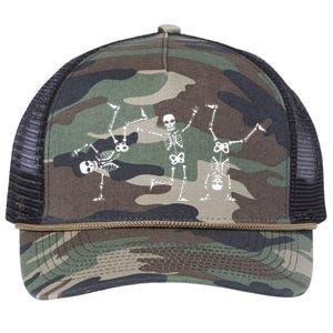 Dancing Skeletons Dance Challenge Halloween Scary Skeleton Retro Rope Trucker Hat Cap