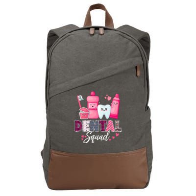 Dental Squad Dental Assistant Dentist Valentines Day Gift Cotton Canvas Backpack